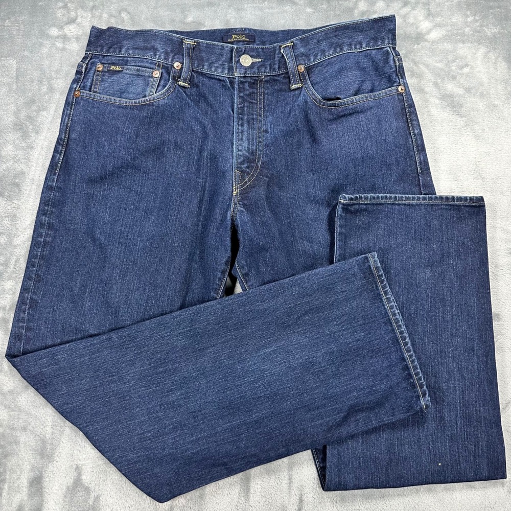 Polo Ralph Lauren Sullivan Slim Jeans Mens 35x32 Dark Wash Indigo Stretch Denim